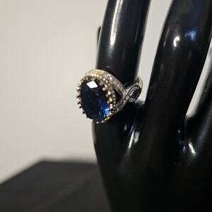 Bella Luce 5.64CTW Simulated Tanzanite Rhodium Over Sterling Silver | Size 8